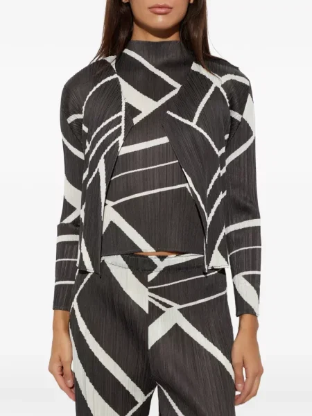 Raštuotas striukė Pleats Please Issey Miyake pilka