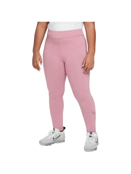 Legginsy dla dzieci Nike Sportswear Essential Older Kids Girls Mid Rise różowe