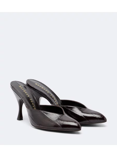 Papuci tip mules Herbert Levine din piele maro