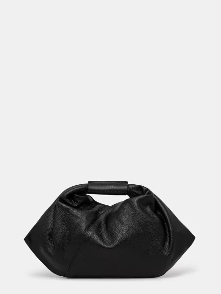 Kožená kabelka Maison Margiela Japanese Draped Mini čierna
