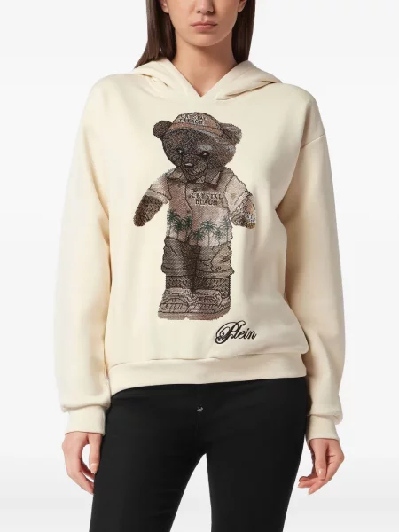 Bluza z kapturem Philipp Plein z kryształkami teddy