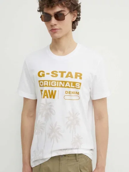 G-Star Raw t-shirt z nadrukiem biały