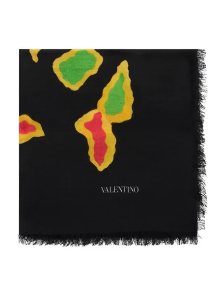 Jedwabna szal Valentino Garavani czarna
