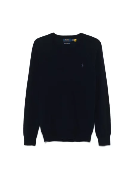 Lniany sweter Ralph Lauren niebieski