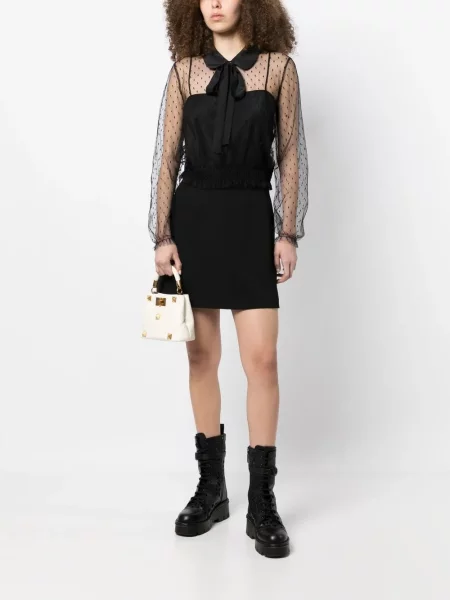 Taškuotas skaidrus palaidinė Red Valentino juoda