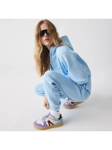 Lacoste Spodnie Dresowe Z Mieszanki Bawełny niebieskie