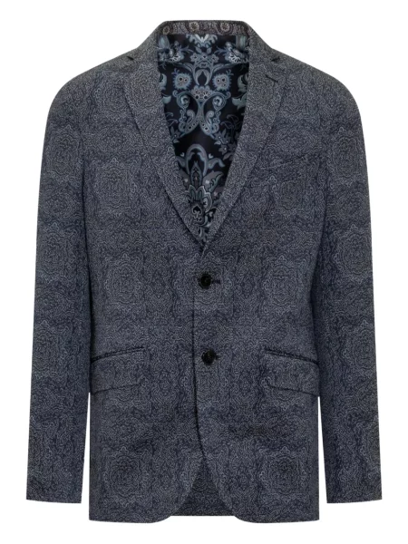 Sacou Etro cu imagine cu model paisley albastru