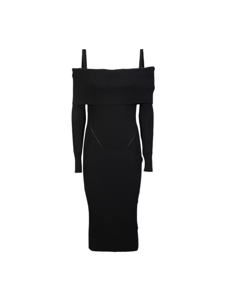 Sukienka midi Andrea Adamo do kolan z odkrytymi ramionami czarna