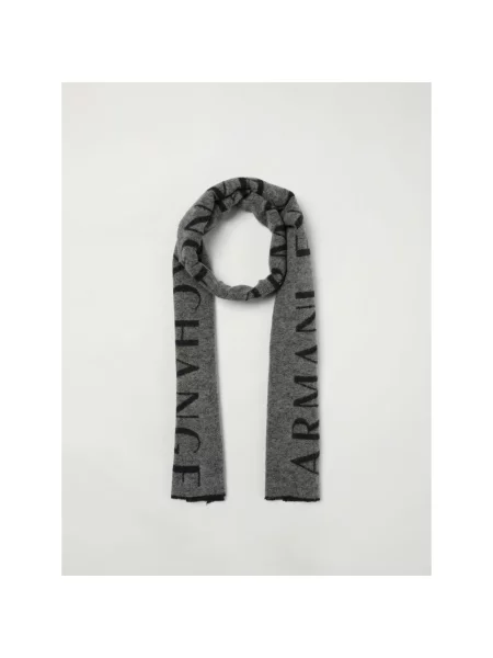 Armani Exchange szalik z wełną granatowa