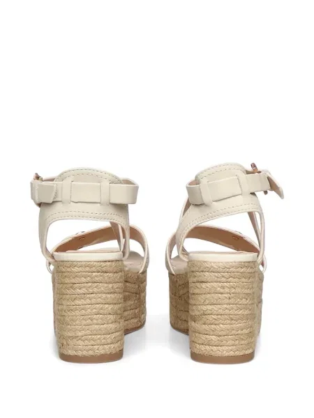 Espadrile Liu Jo din piele cu pană alb