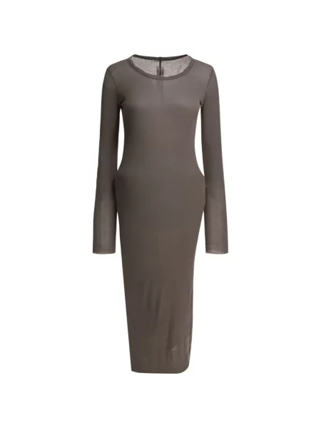 Rochie maxi Rick Owens până la genunchi de costum gri