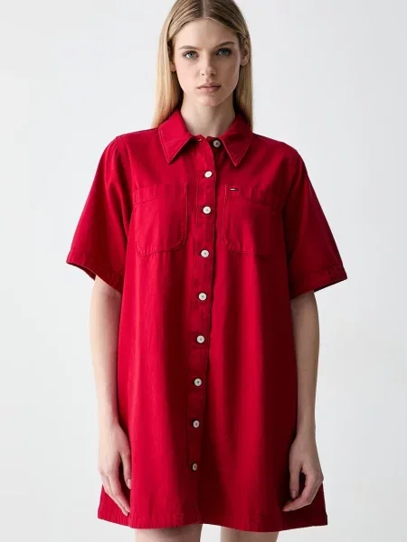 Tommy Jeans rochie tip cămașă din