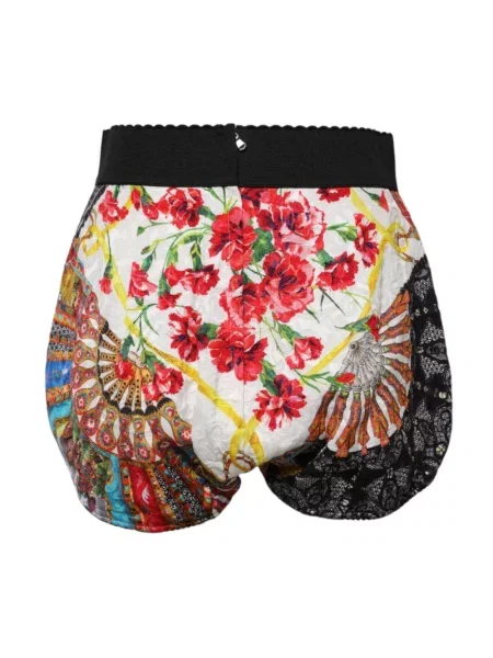 Jedwabne szorty Dolce And Gabbana z wysoką talią w kwiatki