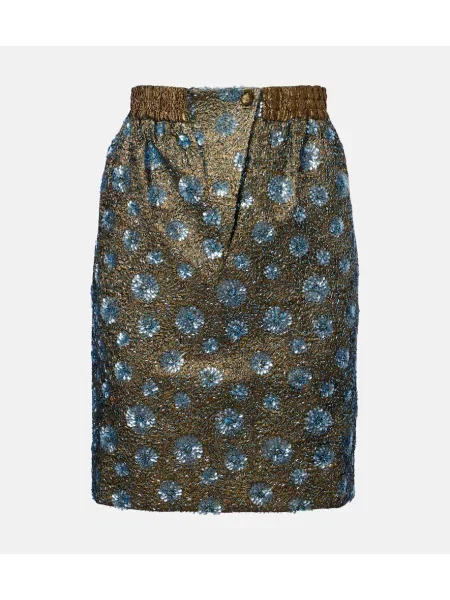 Teacă fustă tip creion Jacques Wei cu model floral verde