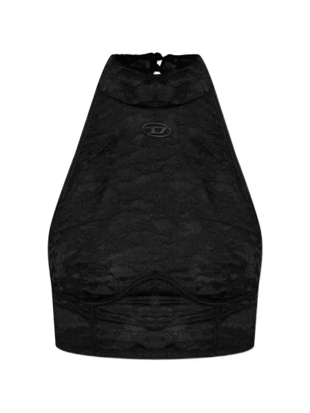 Top Diesel cu gât halter negru