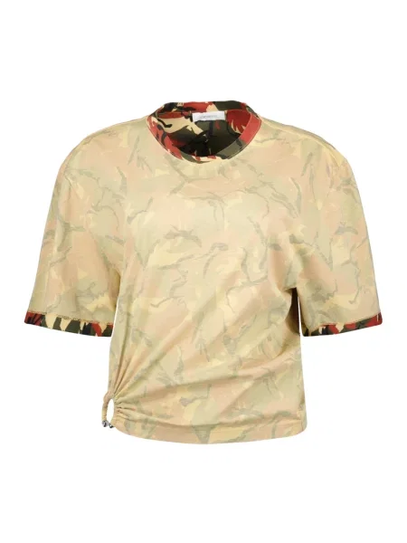 Koszulka Paco Rabanne w kamuflażu beżowa
