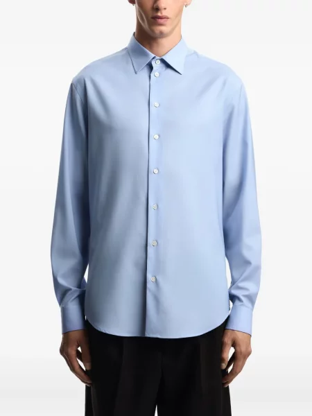 Cămașă Emporio Armani lungă albastru