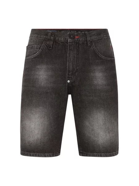 Szorty jeansowe Philipp Plein czarne