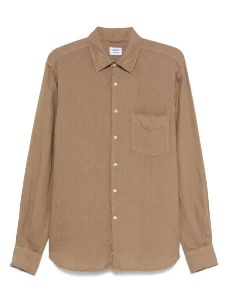 Ленена риза Aspesi кафяво
