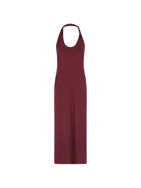 Rochie Seventy cu gât halter de costum roșu