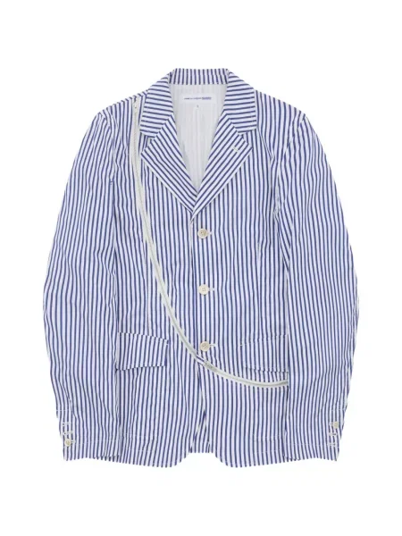 Geacă cămașă Comme Des Garçons Shirt cu dungi cu imagine albastru