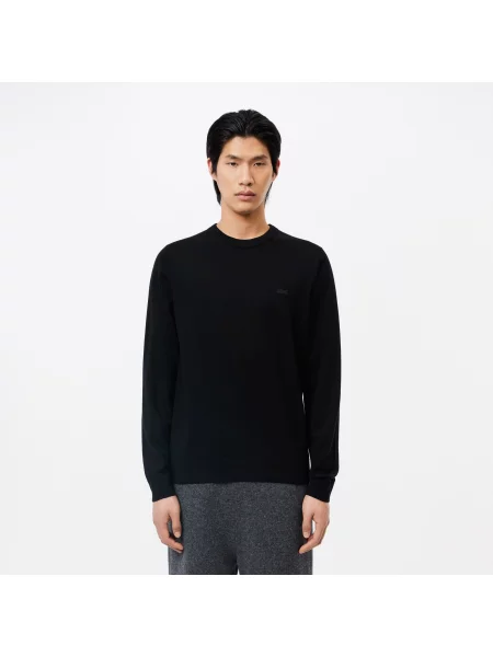 Свитер Lacoste с круглым вырезом черный
