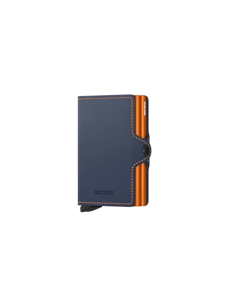 Secrid portfel skórzany granatowy TM-Night Blue & Orange niebieski
