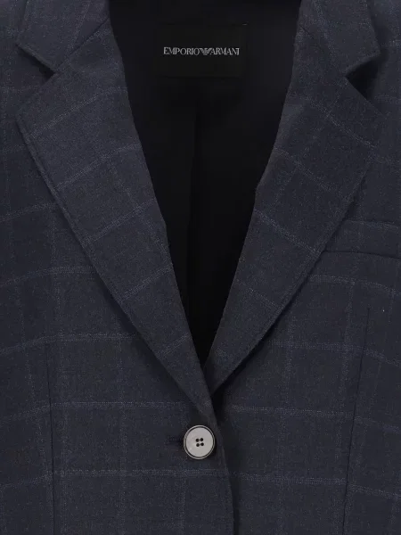 Vilnonis pledas švarkas Emporio Armani mėlyna