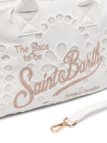 Geantă shopper Mc2 Saint Barth cu volane alb