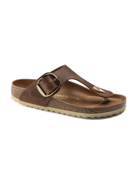 Japonki Birkenstock na sprzączkę brązowe