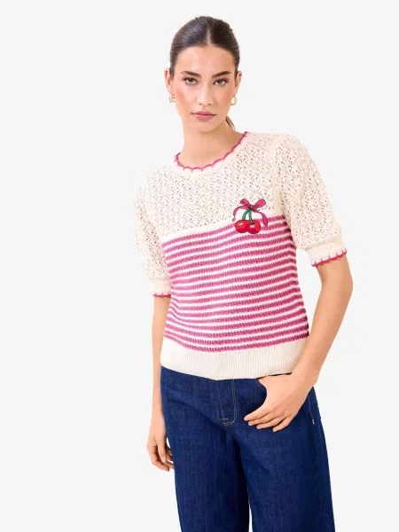 Lipsy Pulover verde / roz / roșu / natural alb