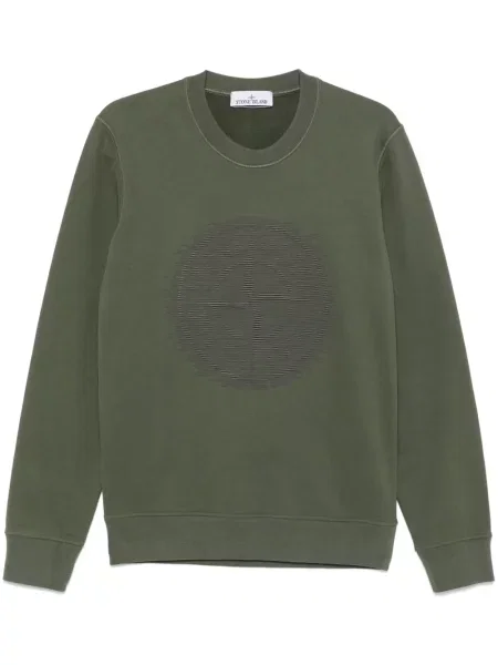 Hanorac Stone Island din jerseu cu strasuri verde