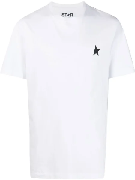 Tricou Golden Goose cu decolteu în U alb