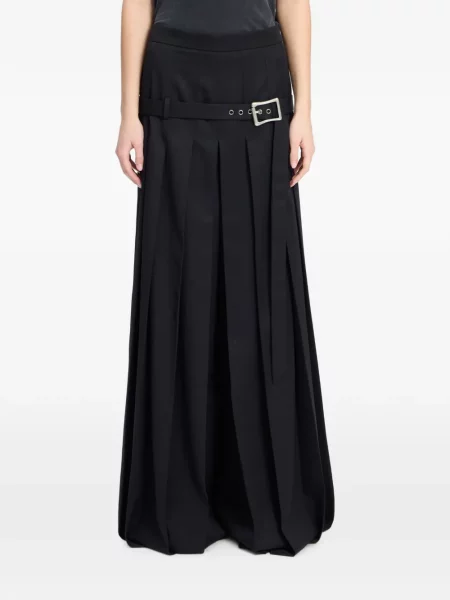 Cu centură pantaloni Ann Demeulemeester negru