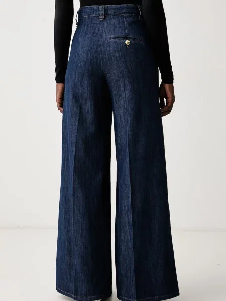 Marella Jeansy Niebieski Wide Leg granatowe