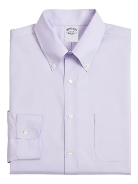 Cămașă Brooks Brothers cu guler nasturi violet