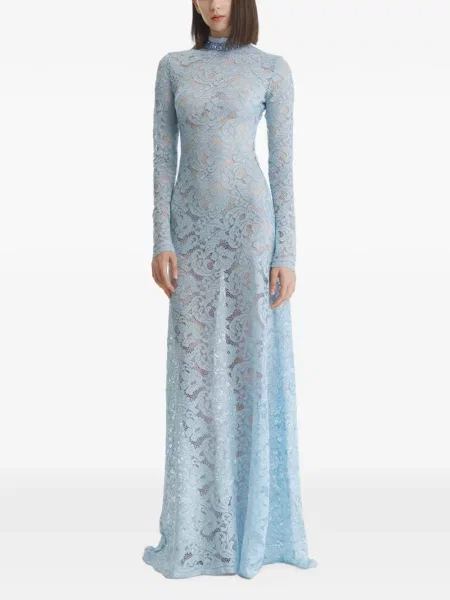 Lung rochie maxi 2310 Studio din dantelă albastru