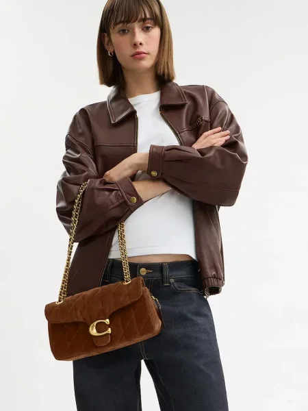 Замшевая сумка Coach коричневая