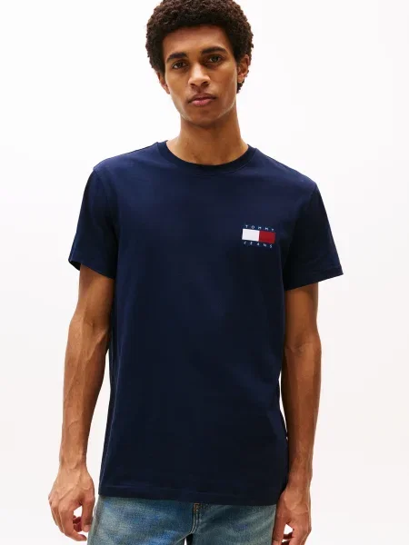 Tommy Jeans Tricou albastru noapte / roșu alb