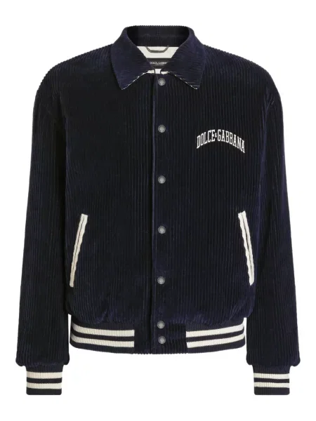 Geacă Dolce & Gabbana de catifea cord albastru