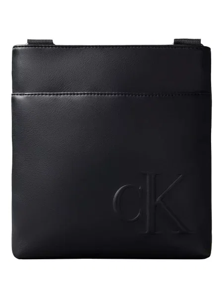 Válltáska Calvin Klein Bold Ck Flatpack fekete