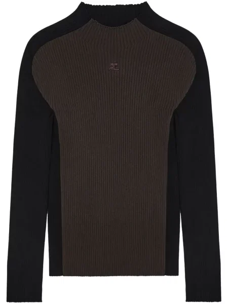 Haftowany sweter Courreges czarny