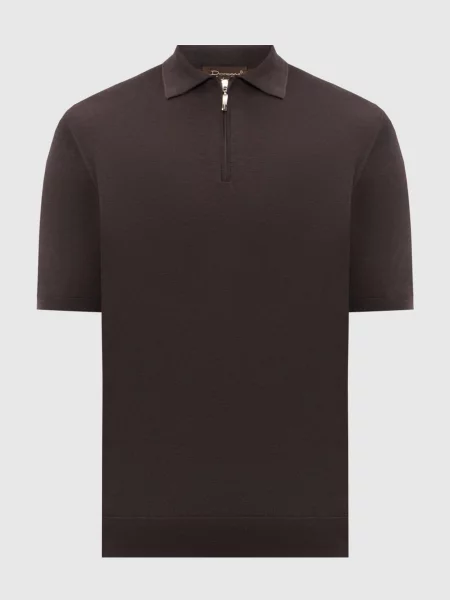 Поло кольору з шовком Doriani Cashmere коричневого