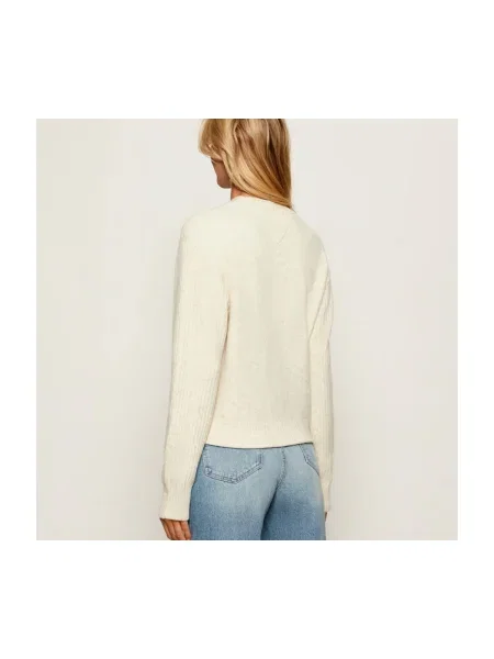 Tommy Jeans pulover din amestec de lână bej light alb