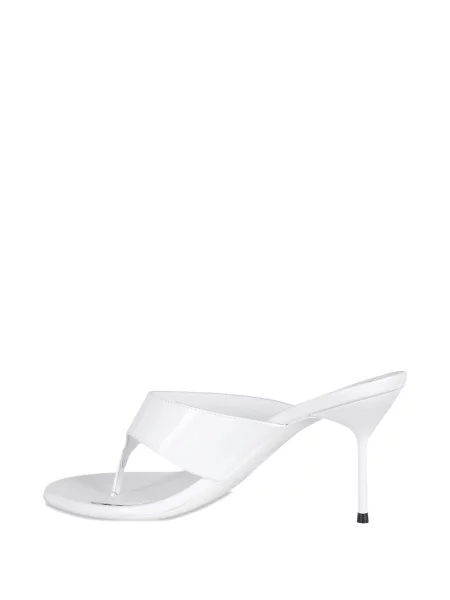 Papuci tip mules Paris Texas din piele alb