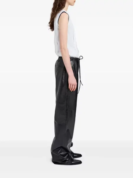 Pantaloni Proenza Schouler White Label din piele alb