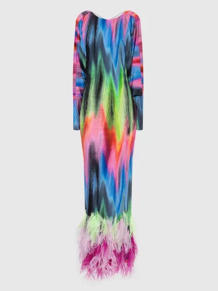Платье The Attico с принтом с открытой спиной