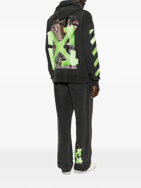 Pantaloni Off-white alergare alb