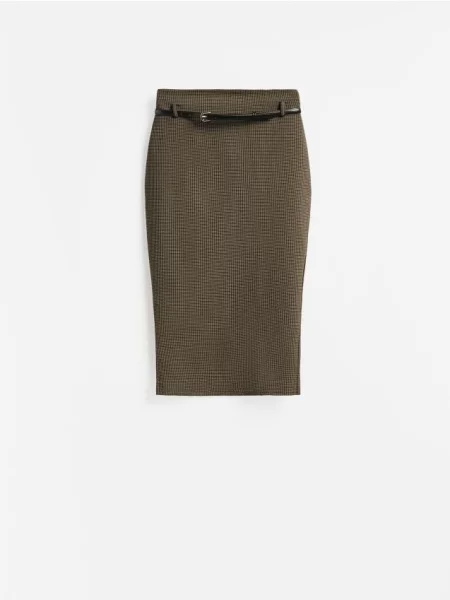 Reserved Fustă midi cu curea multicolor