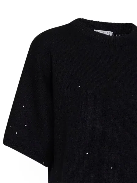 Pulover Brunello Cucinelli cu paiete negru